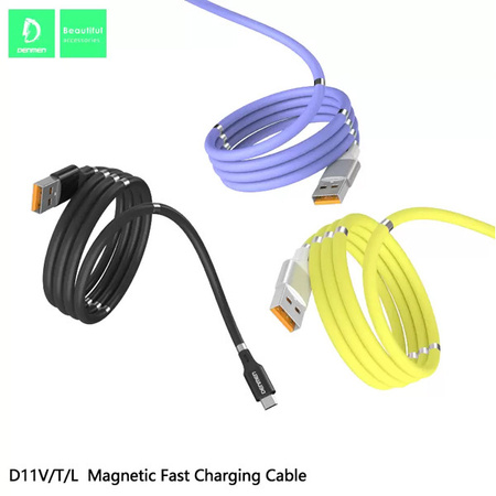 KABEL USB TYP-C DENMEN CZARNY D11T MAGNETYCZNY