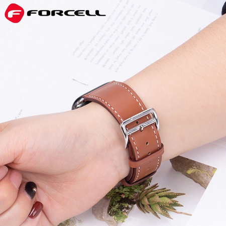 Pasek do Apple Watch Forcell F-Design FA20 magnetyczny skóra ekologiczna 38 / 40 / 41 mm brązowy