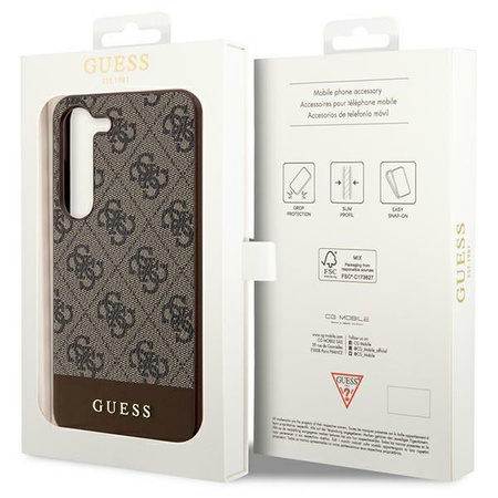 Oryginalne Etui GUESS Hardcase GUHCS24MG4GLBR do SAMSUNG S24 Plus (4G Bottom Stripe / brązowy)