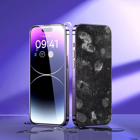 Baseus Full Screen Tempered Glass for iPhone 14 Pro Max with Speaker Cover 0.3mm + Mounting Frame