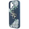 Guess Grained Roses Big 4G logo case for iPhone 16 - blue