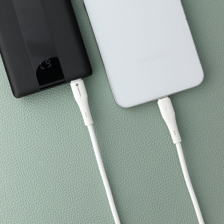 Kabel USB C do USB C Forcell F-Energy QC4.0 PD 5A 100W Silicone 1 m C347 biały