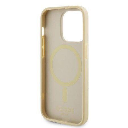 Guess GUHMP15LPSAHMCB iPhone 15 Pro 6,1&quot; Gold/Gold Hardcase Saffiano MagSafe