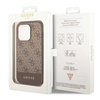 Guess 4G Bottom Stripe Metal Logo Collection - Etui iPhone 14 Pro (brązowy)