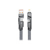 FORCELL F-ENERGY C241 4w1 kabel Typ C / USB A do Typ C / Lightning QC PD 3A 60W 1 m chrom