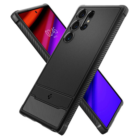 Spigen Rugged Armor Hülle für Samsung Galaxy S24 Ultra – mattschwarz