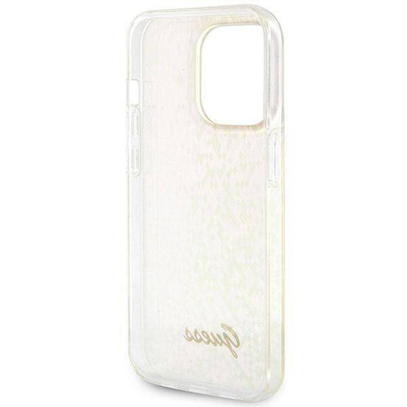 Etui Guess IML Faceted Mirror Disco Iridescent do iPhone 15 Pro - różowe