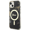 Guess, GUHMP14MHTMRSK iPhone 14 Plus 6,7" schwarz/schwarzes Hardcase Golden Marble MagSafe