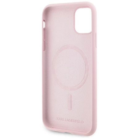 Karl Lagerfeld Silicone Karl&amp;Choupette MagSafe iPhone 11 Case - Pink