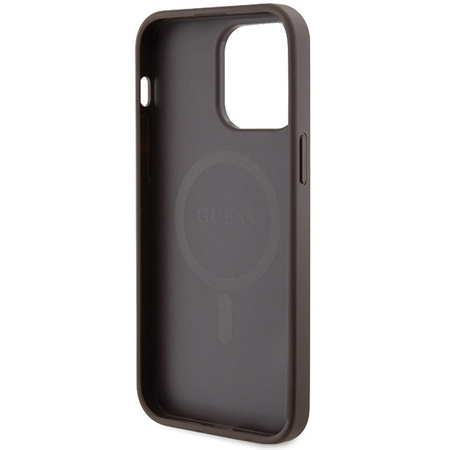 Oryginalne Etui GUESS Hardcase GUHMP14LG4GFRW do iPhone 14 Pro (Kompatybilny z Magsafe / 4G Ring classic logo / brązowy)