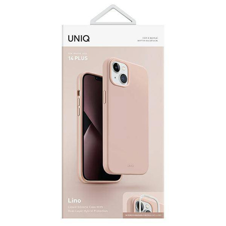 UNIQ etui Lino iPhone 14 Plus 6,7" różowy/blush pink