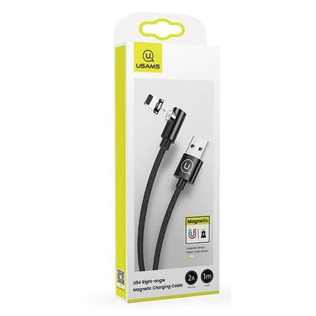 USAMS Kabel kątowy magnetyczny U54 1m lightning czarny/black SJ444USB01 (US-SJ444)