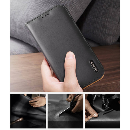 Dux Ducis Hivo echt Leder booktype case schutzhülle aufklappbare hülle für iPhone 14 Plus rot