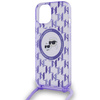 Karl Lagerfeld KLHMP15SHCKCKLCU iPhone 15 / 14 / 13 6.1" fioletowy/purple hardcase IML Crossbody Monogram Karl & Choupette Head MagSafe
