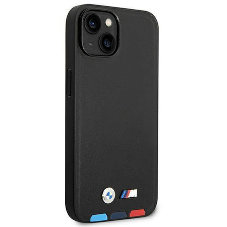 Original Case IPHONE 14 PLUS BMW Leather Stamp Tricolor MagSafe (BMHMP14M22PTDK) black