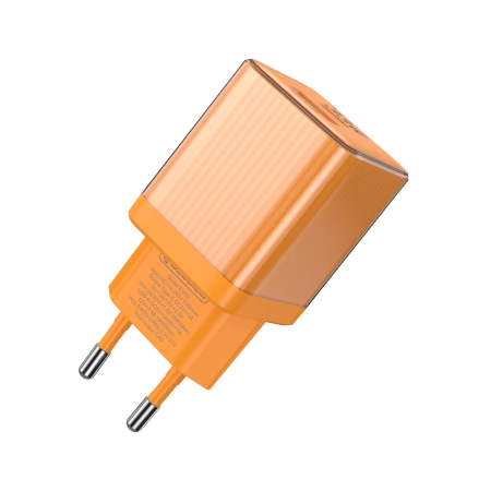 JELLICO Netz-Ladegerät EU55 GaN PD 33W 1xUSB-C + 1xUSB QC3.0 orange