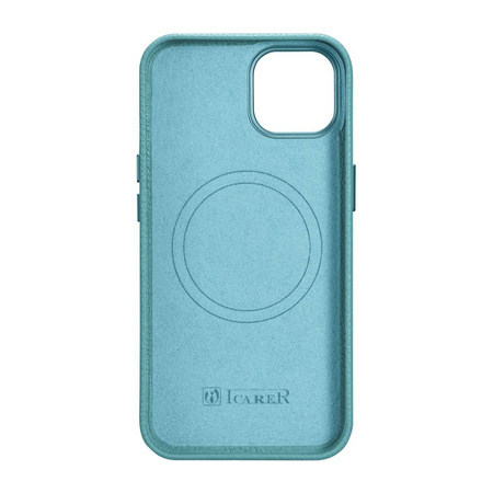iCarer Case Leather genuine leather case for iPhone 14 grün (WMI14220709-GN) (MagSafe compatible)