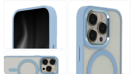 Nakładka Satin Elegant Mag do iPhone 15 Pro Max 6,7" niebieska