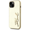 Karl Lagerfeld Wrinkled Metal Signature iPhone 15 Hülle - Gold