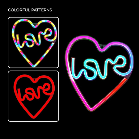Neon LED RGB LOVE W SERCU FLRN02 + pilot Forever Light