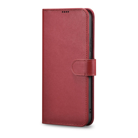 iCarer Haitang Leather Wallet Case for Samsung Galaxy S22+ (S22 Plus) genuine leather cover red (AKSM05RD)