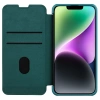Nillkin Qin Leder Pro Hülle iPhone 14 Plus Kamerahülle Holsterhülle Klapphülle Grün