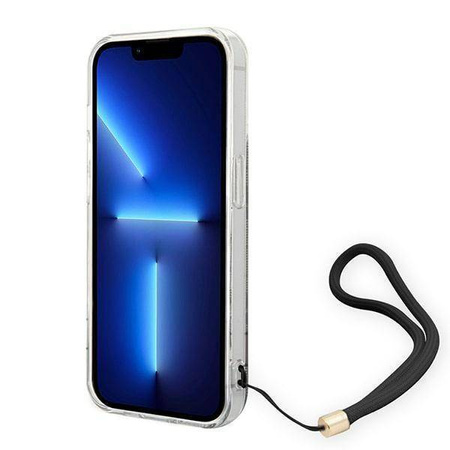 Oryginalne Etui IPHONE 14 PRO Guess Hardcase 4G Print Strap (GUOHCP14LH4STW) brązowe
