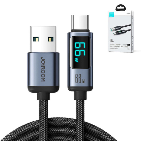 USB C - USB A Kabel 66W 1,2m mit LED-Anzeige Joyroom S-AC066A16 - Schwarz