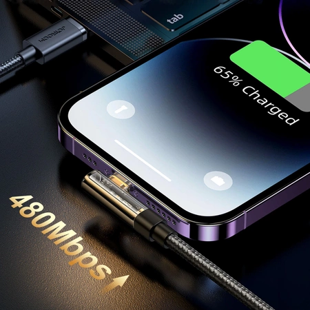 Joyroom Angled Lightning - USB cable for fast charging and data transfer 2.4A 1.2 m black (S-UL012A6)
