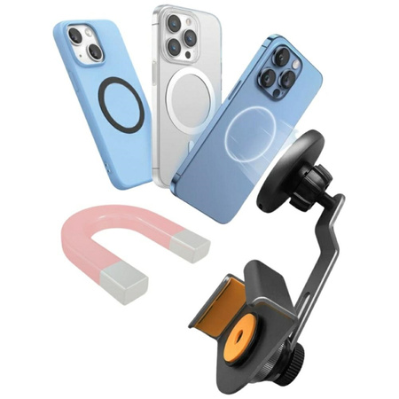 Uchwyt magnetyczny 4smarts Screen Mount  Qi2 na monitor do smartfonów szary