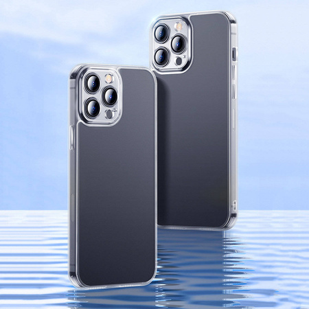 Baseus frosted glass case cover for iphone 13 pro hard cover with gel frame transparent (arws000702)