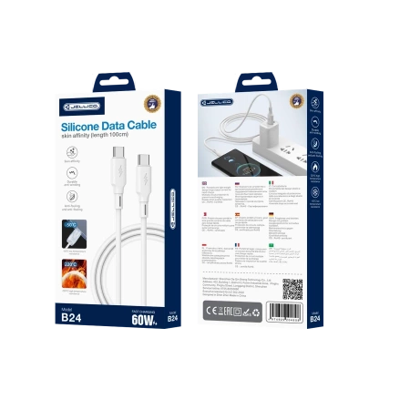 Kabel USB-C do USB-C Jellico B24 PD 60W 1m biały