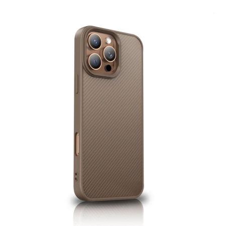 Wozinsky Carbon Fiber Case with MagSafe for Samsung Galaxy S25 - Brown
