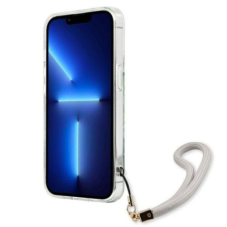 Schutzhülle IPHONE 13 PRO Guess Hardcase Flower Strap (GUHCP13LHFLSN) grün