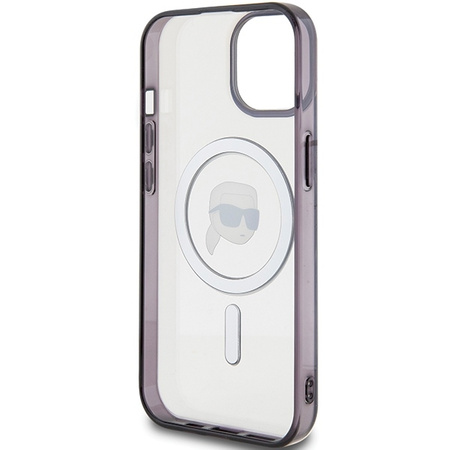 Karl Lagerfeld KLHMP15MHKHNOTK iPhone 15 Plus 6,7&quot; transparentes Hardcase IML Karl`s Head MagSafe