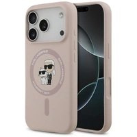 Karl Lagerfeld Silicone Karl&Choupette Ring MagSafe Case for iPhone 17 Pro - Pink