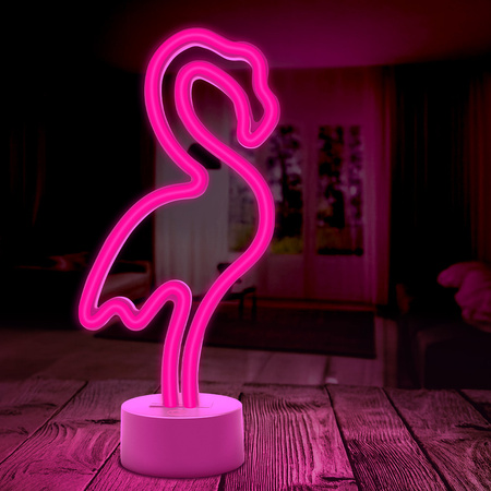 Neon na podstawce LED FLAMING różowy USB-C FSC-11 Forever Light