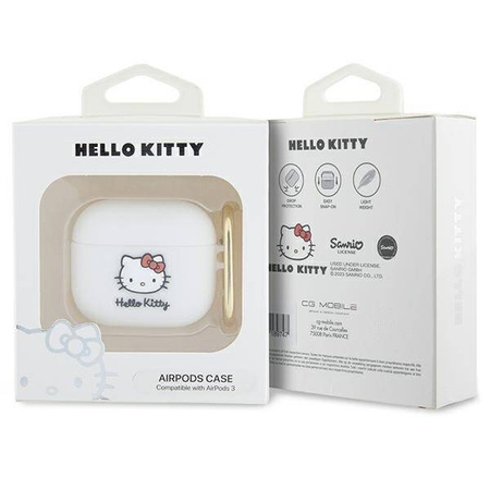 Hello Kitty Silikon 3D Kitty Head Hülle für AirPods 3 – weiß