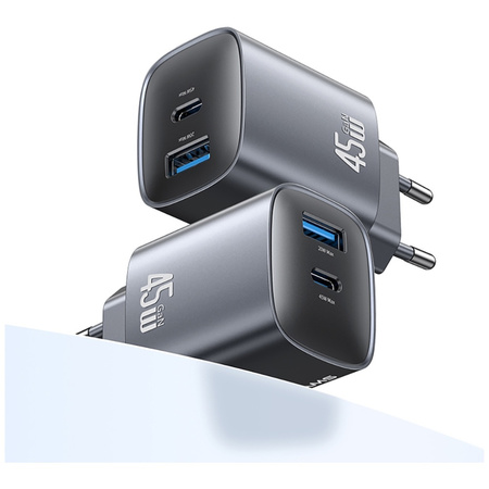 Ładowarka sieciowa USAMS CC290 T66 45W   GaN 1xUSB-A 1xUSB-C tarnish