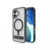 Etui ZAGG Santa Cruz Snap KS MagSafe z podstawką na iPhone 17 - przezroczysto-czarne