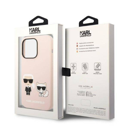 Karl Lagerfeld Liquid Silicone Karl & Choupette MagSafe - Etui iPhone 14 Pro (różowy)