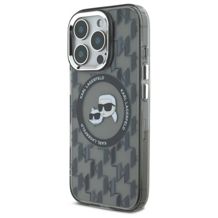Karl Lagerfeld nakładka do iPhone 16 Pro 6,3&quot; KLHMP16LHMCKMHK czarna Hardcase IML Monogram Karl&Choupette Head MagSafe