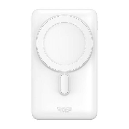 Baseus Magnetic Bracket powerbank z bezprzewodowym ładowaniem MagSafe 10000mAh 20W Overseas Edition biały (PPCX000202) + kabel USB Typ C Baseus Xiaobai Series 60W 0,5m
