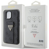 Guess Grip Stand 4G Triangle Strass Hülle für iPhone 15 – Schwarz