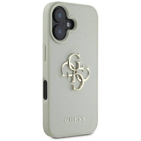 Schutzhülle IPHONE 16 Guess Grained Big 4G Logo Small Classic Logo grün