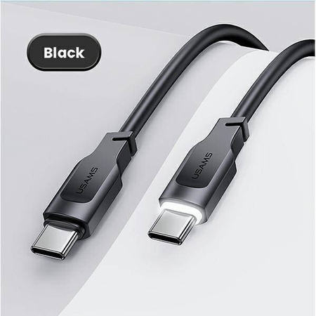 USAMS Kabel USB-C na USB-C PD Fast Charging 1,2m 100W Lithe Series czarny/black SJ567USB01(US-SJ567)