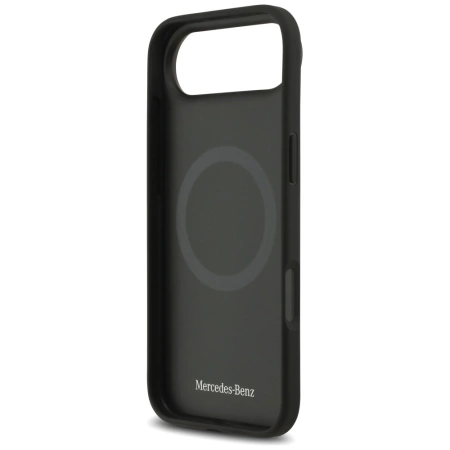 Mercedes Leder-MagSafe-Hülle mit Sternenmuster und Streifen für iPhone Air – Schwarz