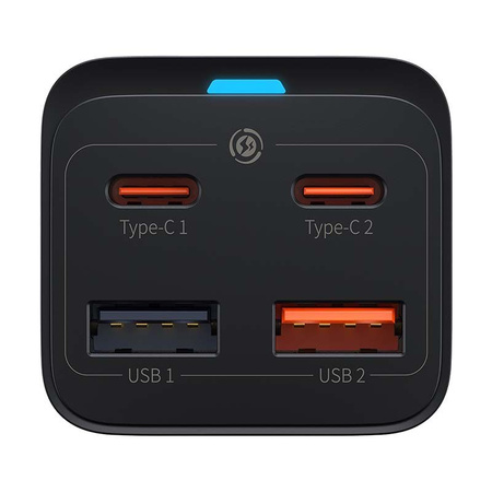 Baseus Quick Charger GaN3 Pro, 2x USB-C, 2x USB, 65W (black)