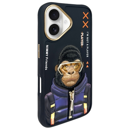 Nimmy etui iPhone 16 6.1" czarny/black    Cool&Cute 2.0 Monkey