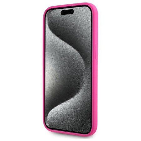 KARL LAGERFELD futerał do IPHONE 15 kompatybilny z MagSafe KLHMP15SSKHPPLF (SIL KL Head Print) fuschia